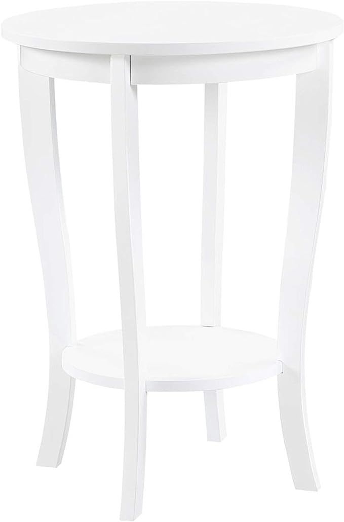 Convenience Concepts American Heritage Round End Table, White | Amazon (US)