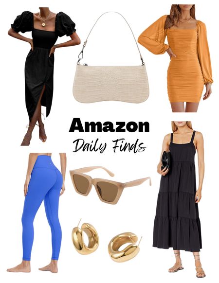 Amazon daily finds
Summer dress
Shoulder bag
Gold hoops
Sunglasses 
Buttery soft leggings 
Midi dress
Mini dress 


#LTKitbag #LTKunder100 #LTKfit