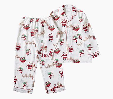 Heritage Santa Flannel Pajama Set | Pottery Barn Kids | Pottery Barn Kids