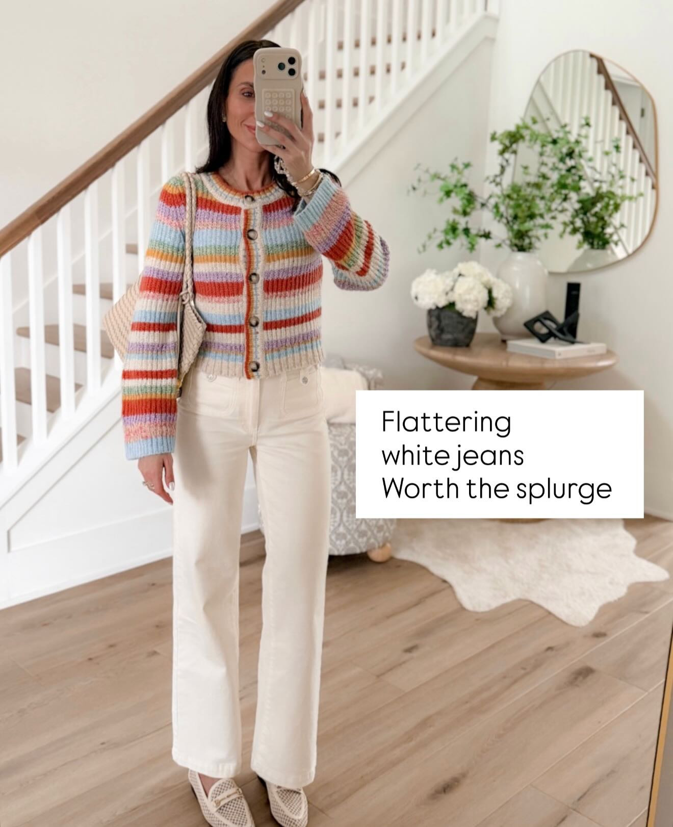 Colorful cardigan, white jeans, teacher outfit, casual office outfit, workwear, put together look for moms, annabrstyle 

#LTKSeasonal #LTKWorkwear #LTKootd