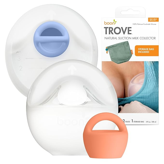Boon Trove Silicone Manual Breast Pump Set - Hands Free Breast Milk Collector - Includes Polyeste... | Amazon (US)