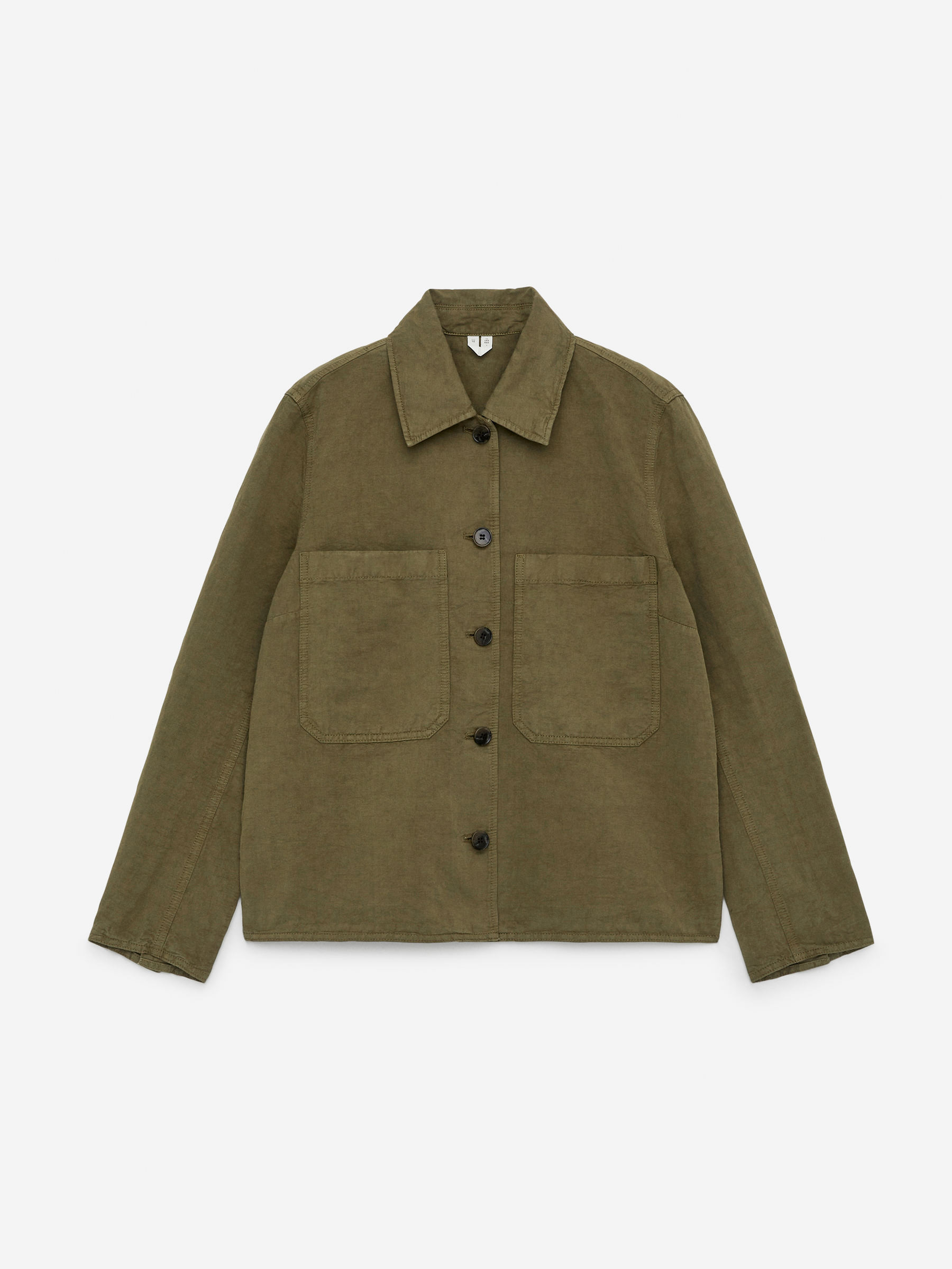 Linen Blend Overshirt – Khaki Green – Women – ARKET GB | Arket UK