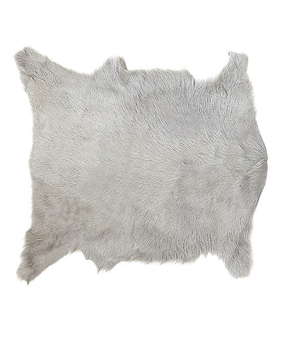 Creative Co-Op Indoor Rugs - 35'' Gray Goat Fur Rug | Zulily