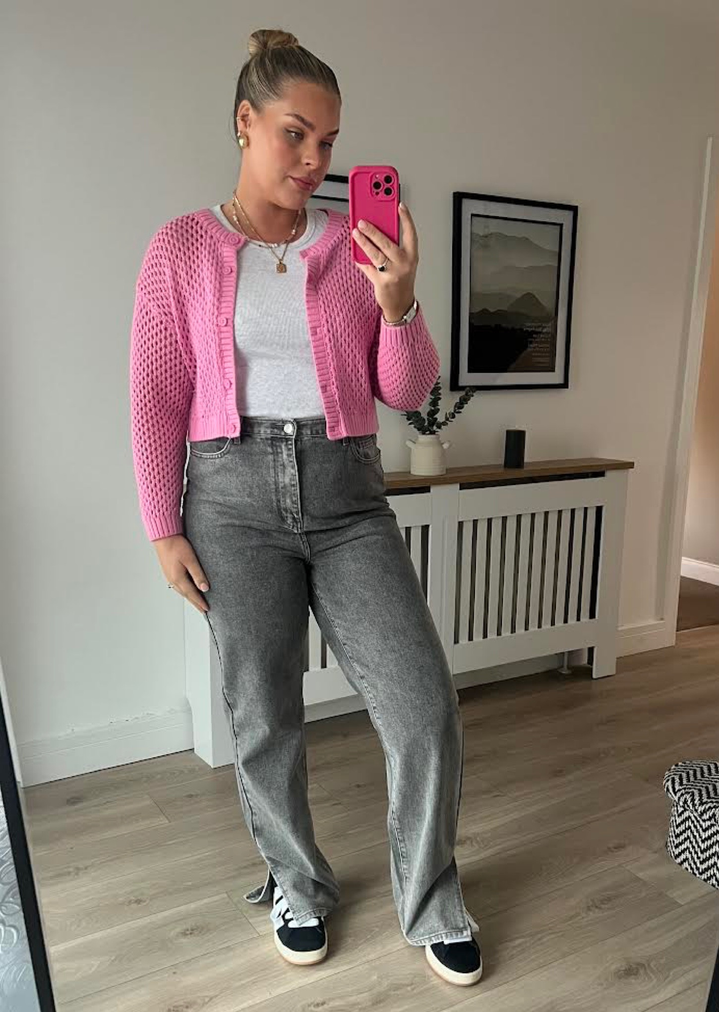 Topshop, Asos, Pretty little thing, Plt, Adidas, H&m, Cotton on, transitional outfit, transitional style, winter outfit, winter fashion, pink cardigan, open knit cardigan, grey vest, vest top, straight leg jeans, split hem jeans, Adidas campus, spring outfit, spring outfit ideas, style inspiration 

#LTKstyletip #LTKSeasonal #LTKeurope
