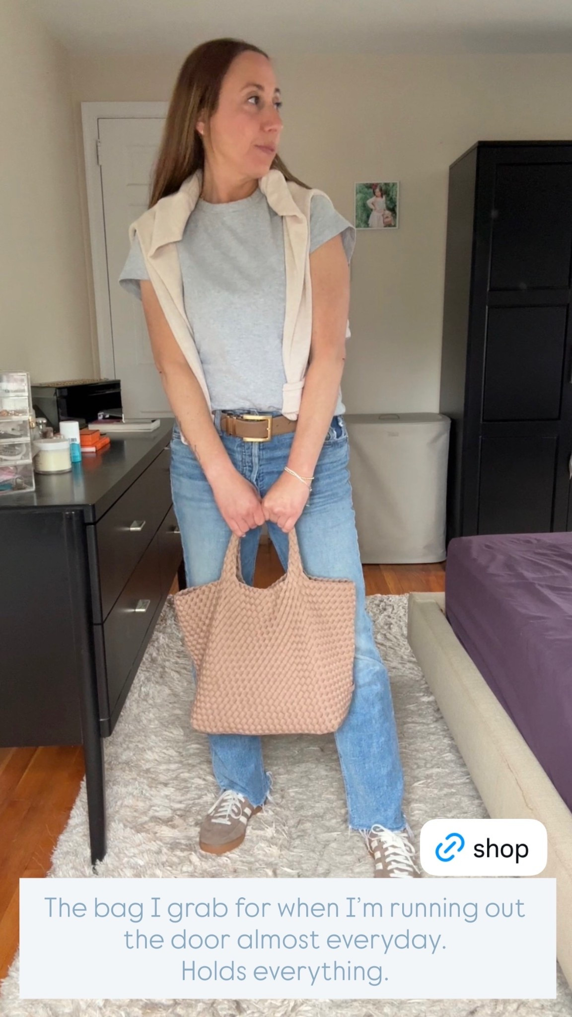 The bag I grab for when I’m running out the door almost everyday. 
Holds everything.