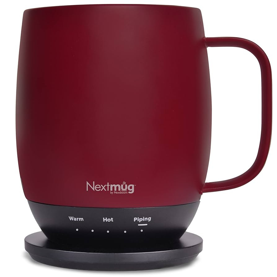 Nextmug - Temperature-Controlled, Self-Heating Coffee Mug (14 oz.) (Burgundy) | Amazon (US)