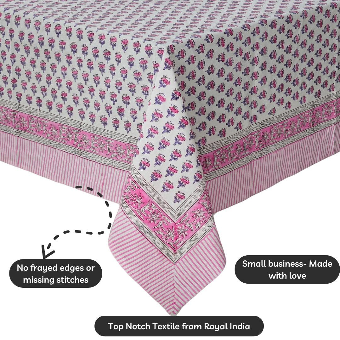 CPC Tablecloth 100% Cotton 60x90 Inch Indian Block Print Rectangle Table Cover, Washable Table Cl... | Amazon (US)