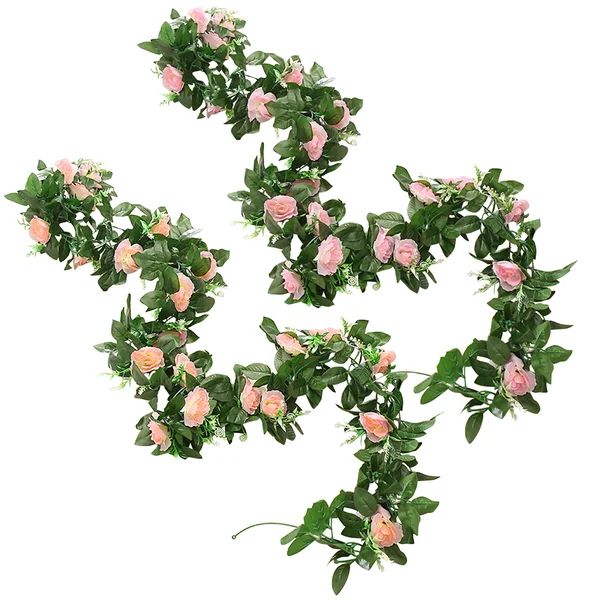 8Ft Artificial Silk Rose Leaf Garland Vine Ivy Flower String Wedding Home Decor | Wayfair North America