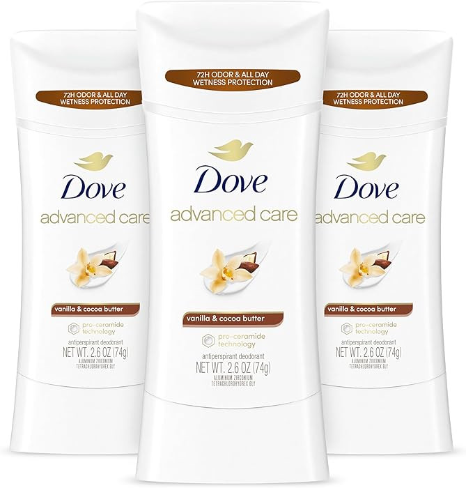 Dove Advanced Care Antiperspirant Deodorant Stick Vanilla & Cocoa Butter 3 Count Antiperspirant d... | Amazon (US)