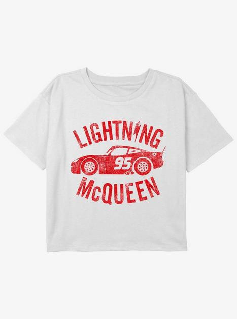 Disney Pixar Cars Lightning McQueen Race Ready Youth Girls Boxy Crop T-Shirt | BoxLunch | BoxLunch