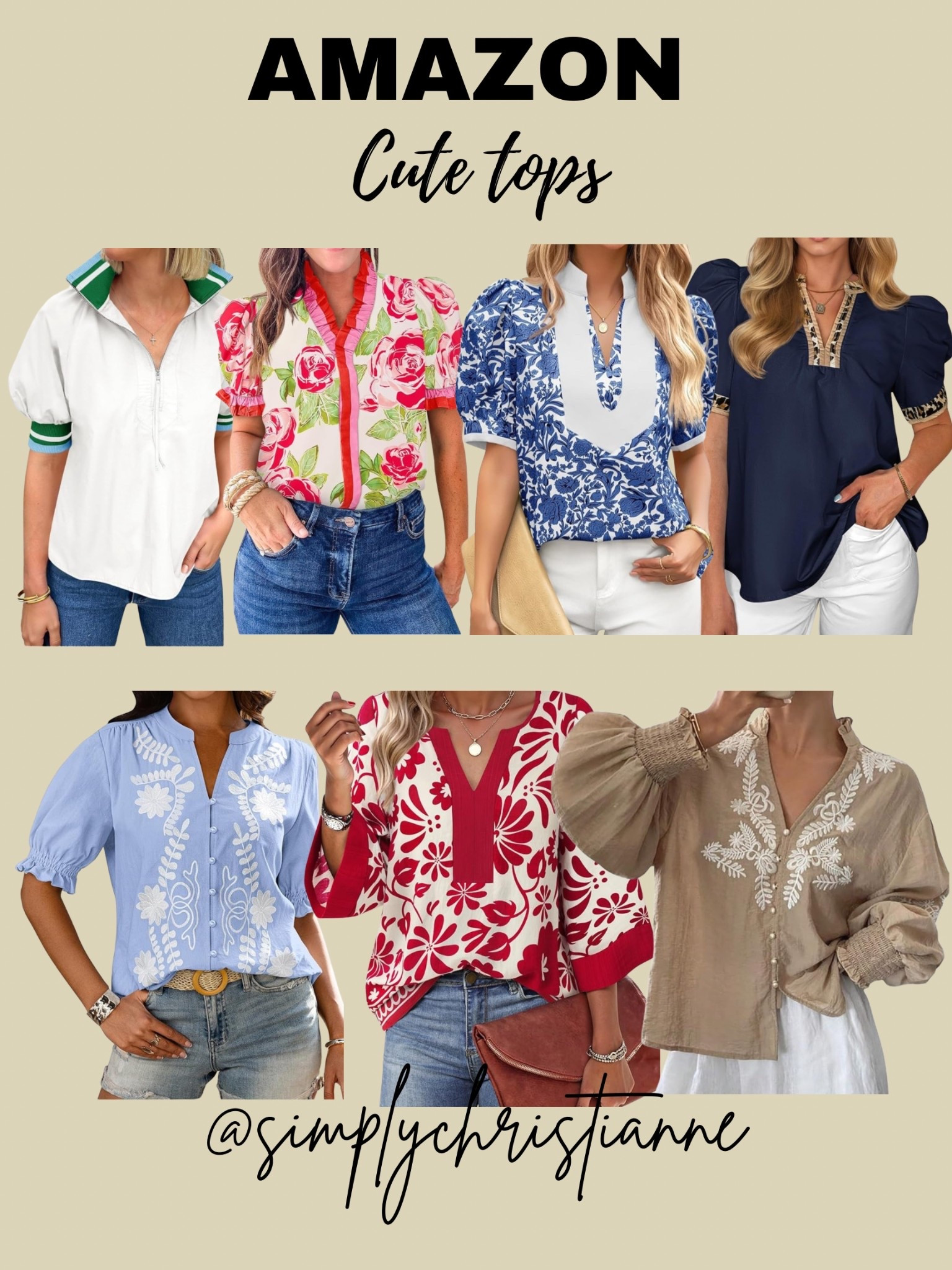 Amazon cute tops that is giving anthro, tuckernuck vibes 

#LTKValentine #LTKgrwm #LTKootd