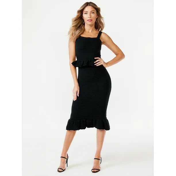 Sofia Jeans Women's Sleeveless Crochet Peplum Dress | Walmart (US)