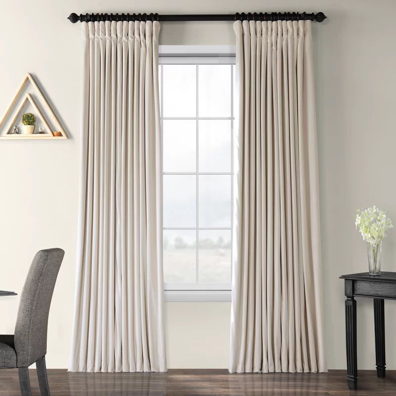 Rhinehart Extra Wide Velvet Solid Blackout Thermal Rod Pocket Single Curtain Panel | Wayfair North America