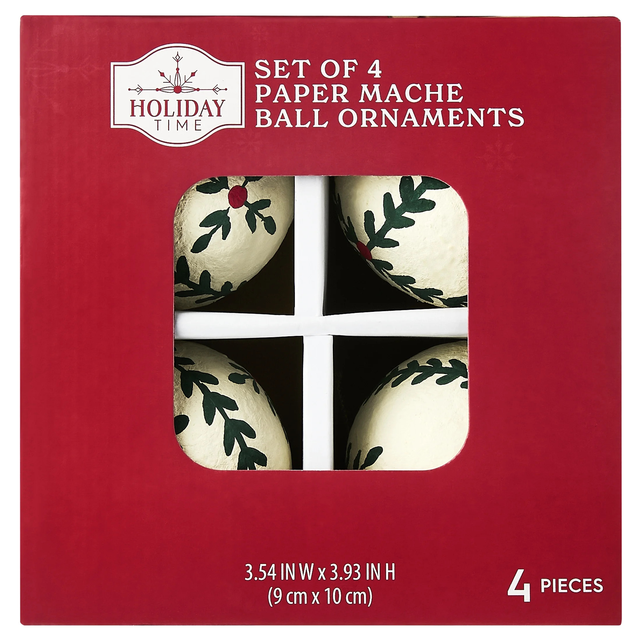 Multicolor Paper Mache Christmas Ornaments, 4", by Holiday Time | Walmart (US)