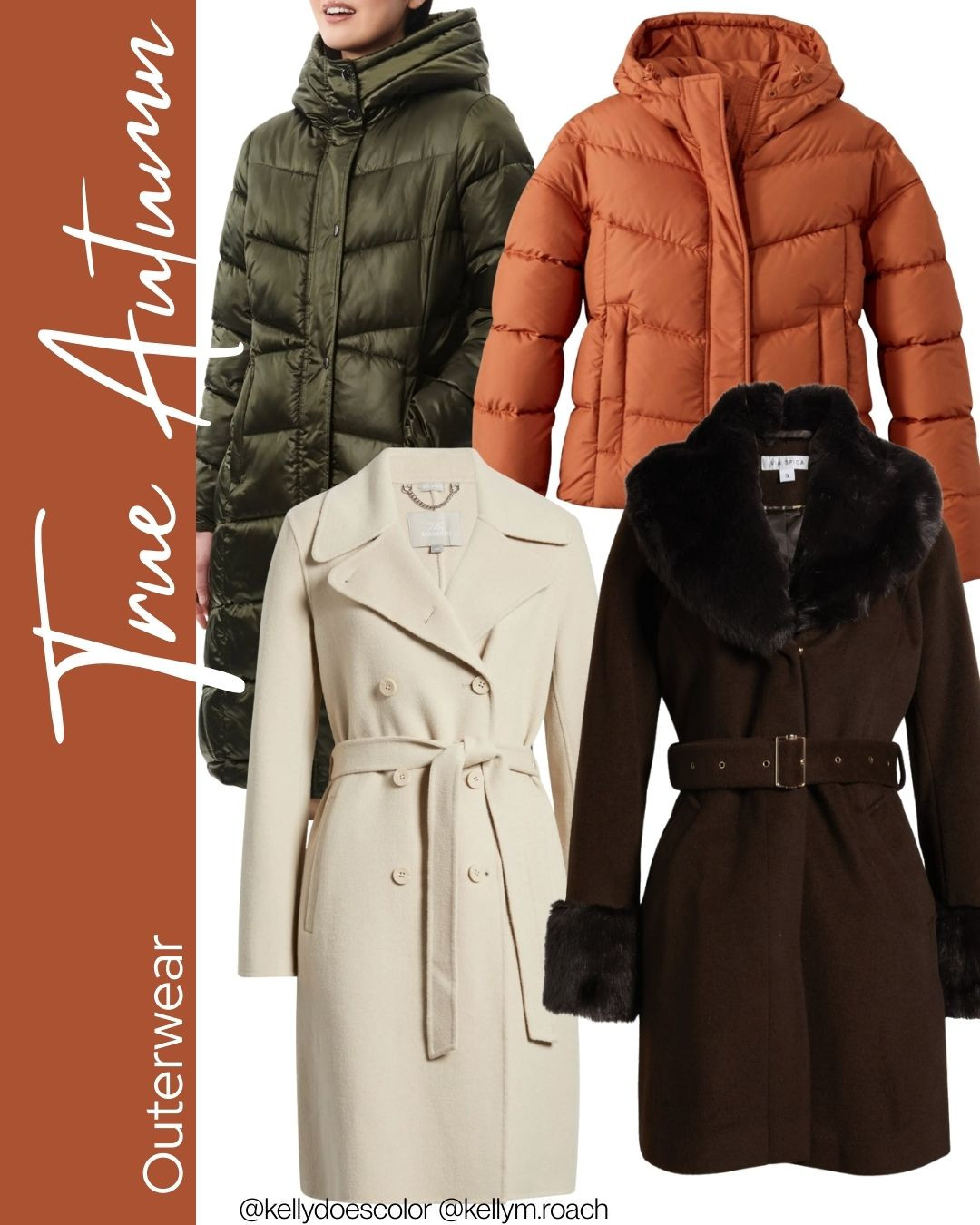 Your fall and winter coats and outerwear don't have to be black! Find a colorful one in your seasonal palette! True Autumn colors are warm, rich and earthy.  

 #LTKSeasonal #LTKOver40 #LTKStyleTip