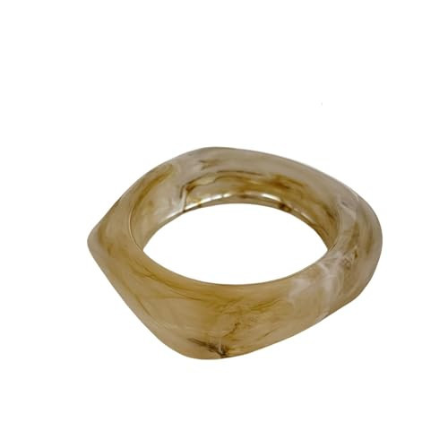 Joiigaem Chunky Acrylic Bangle Bracelet Cuff Colorful Irregular Large Resin Cute Candy Geometric Polygon Wide Transparent Wristbands Bracelets Statement Jewelry for Women (Light Coffee) | Amazon (US)