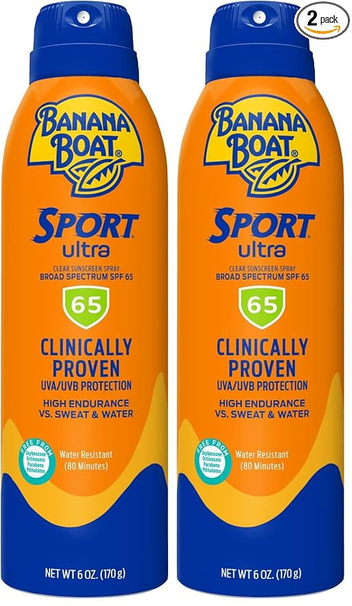Banana Boat Sport Ultra SPF 65 Sunscreen Spray, 6oz | Banana Boat Sunscreen Spray SPF 65, Oxybenz... | Amazon (US)