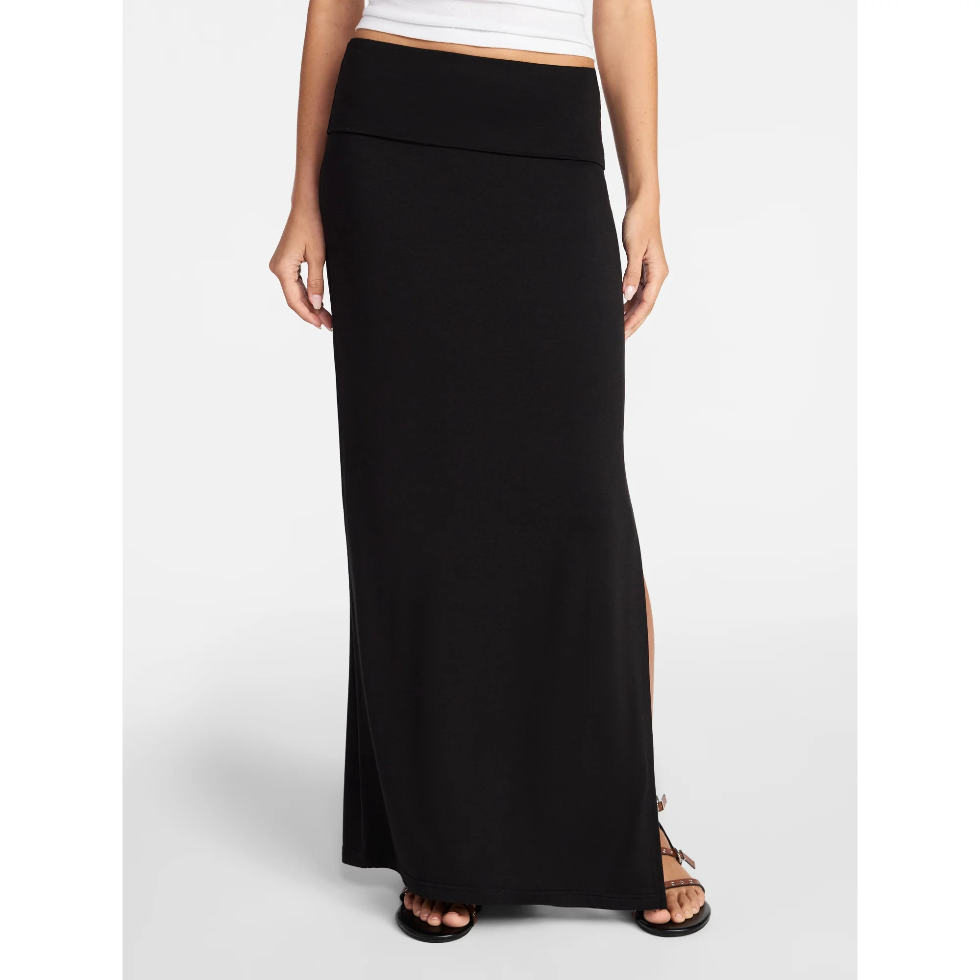 No Boundaries Foldover Maxi Skirt, Women's & Women's Plus XXS-4X | Walmart (US)