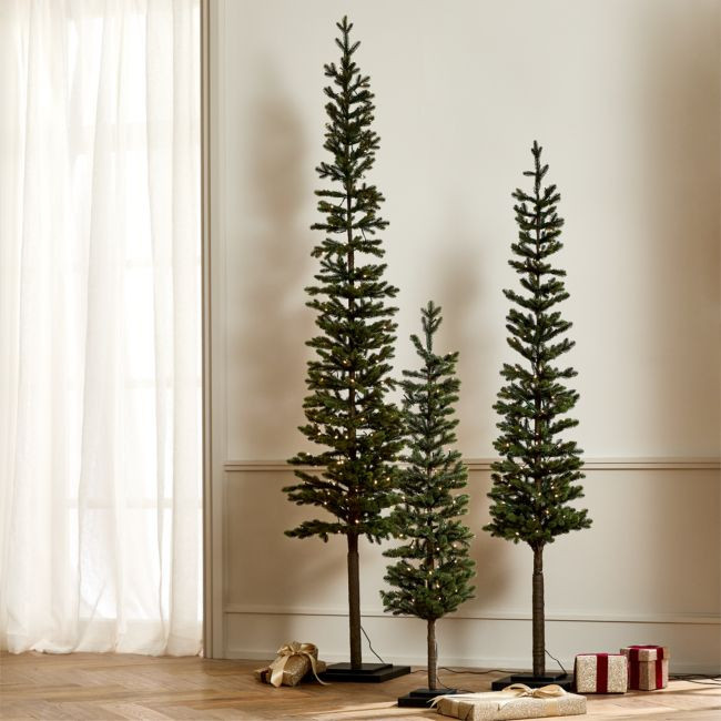 Faux Pencil Pine Christmas Trees, Set of 3 | CB2