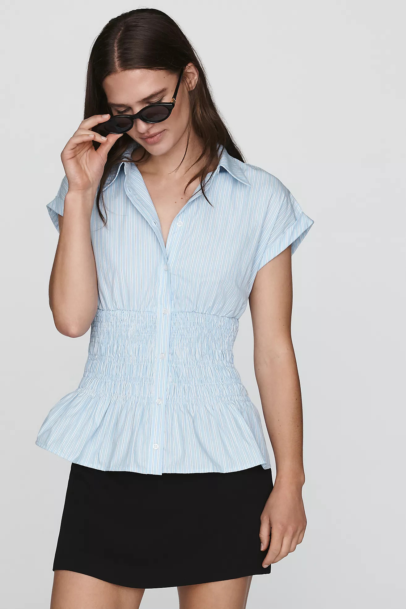 100% Cotton Smocked Blouse | Anthropologie (US)