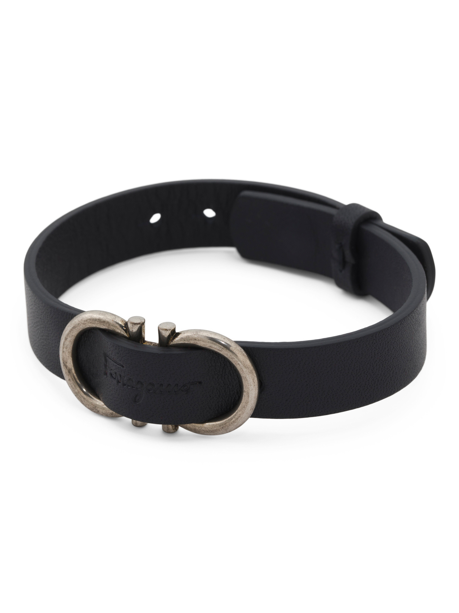 Men's Made In Italy Calfskin Leather Gancini Logo Bracelet | TJ Maxx