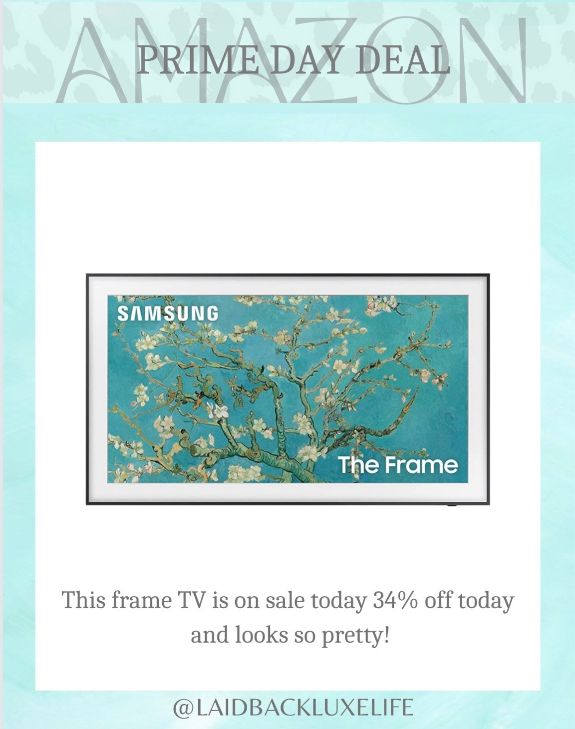 Frame TV on sale 34% off! Amazon Prime Day Deal, Prime Day, best of Prime Day, Amazon find, Amazon home, home #LaidbackLuxeLife

Follow me for more fashion finds, beauty faves, lifestyle, home decor, sales and more! So glad you’re here!! XO, Karma

#LTKxPrimeDay #LTKhome #LTKFind