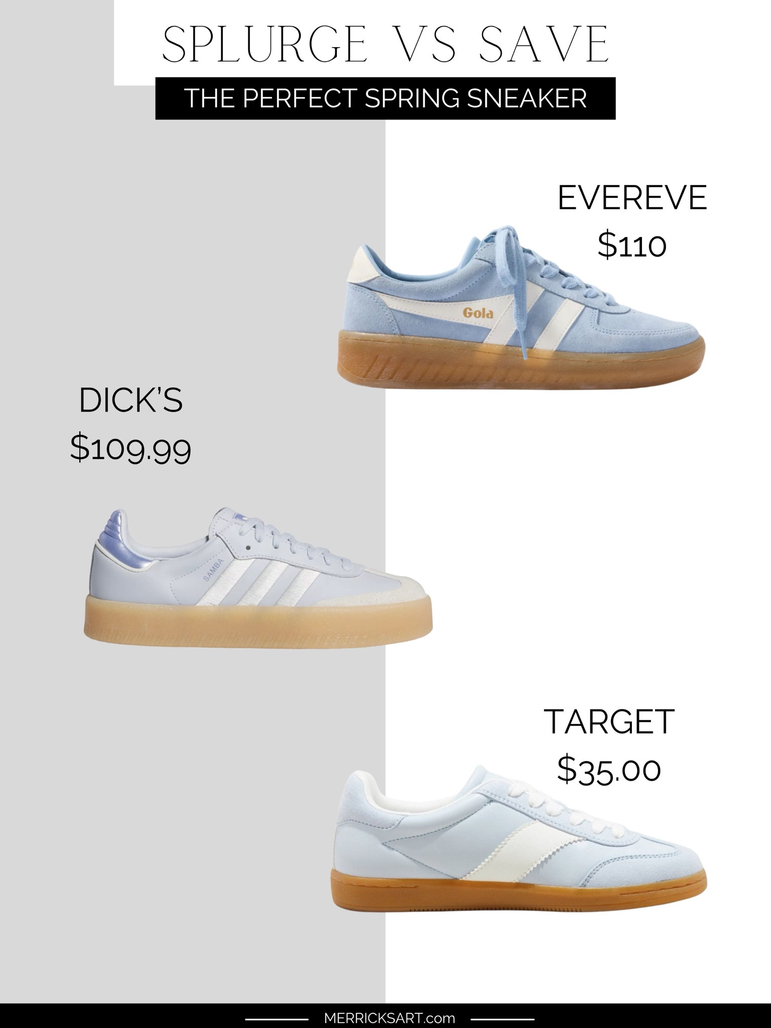 These baby blue sneakers! 😍 Here are some splurge and save options for this beautiful, neutral, sneaker you will wear all spring and summer.

#LTKFindsUnder50 #LTKWatchNow #LTKShoeCrush
