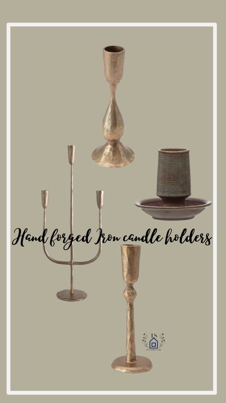 Hand forged beautiful candle holders and a lovely grey,  reactive striker. 

#LTKstyletip #LTKhome