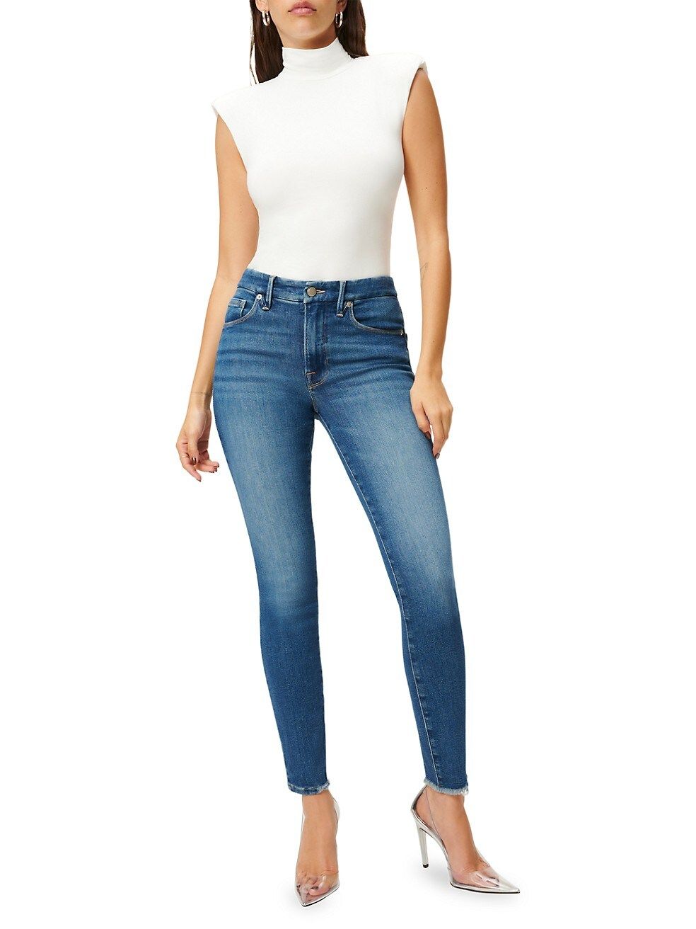 Good Legs High-Rise Distressed Stretch Skinny Jeans | Saks Fifth Avenue