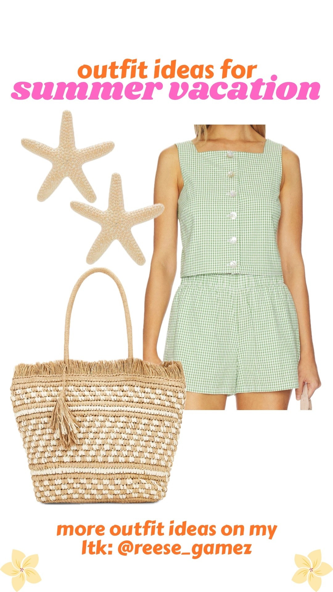 outfits for summer vacation 🩷 matching set, straw bag, beach bag, beach outfit, resort outfit, hawaii outfit, tropical vacation outfit, statement earrings, seashell earrings

#LTKTravel #LTKootd #LTKSeasonal