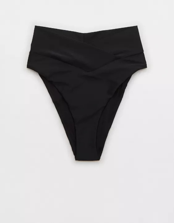 Aerie Crossover High Cut Cheeky Bikini Bottom | Aerie