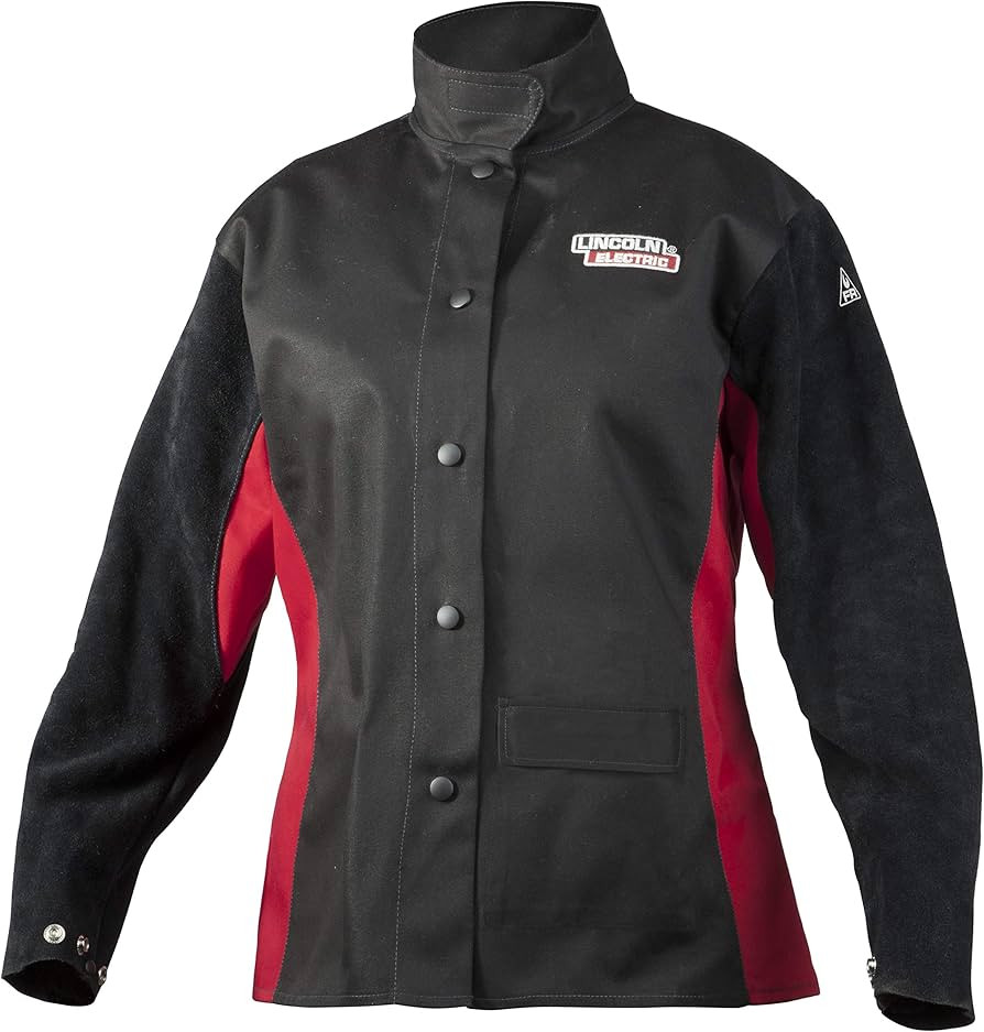 Lincoln Electric womens leather Jessi Combs Women s Shadow Welding Jacket, Black/Red, Large US | Amazon (US)