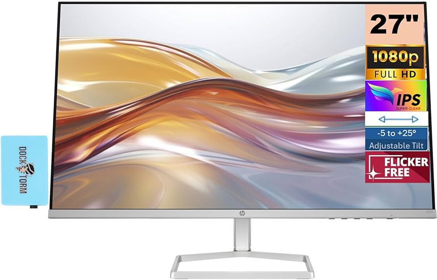 HP 27 inch 1080P Computer Monitor in Silver and Black, 27" Full HD (1920 x 1080) 75Hz Anti-Glare ... | Amazon (US)