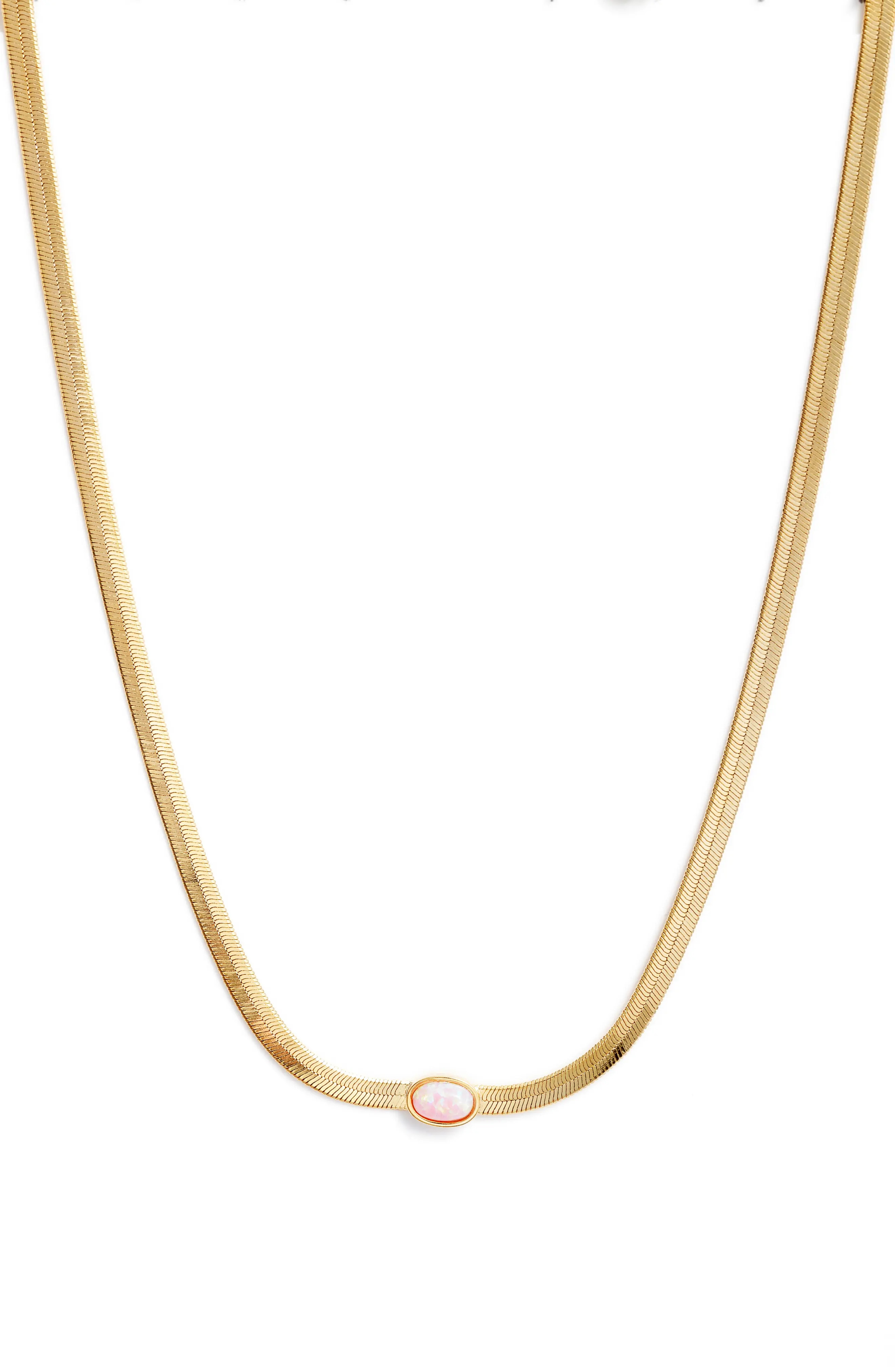 Bracha Opal Herringbone Necklace in Gold at Nordstrom | Nordstrom