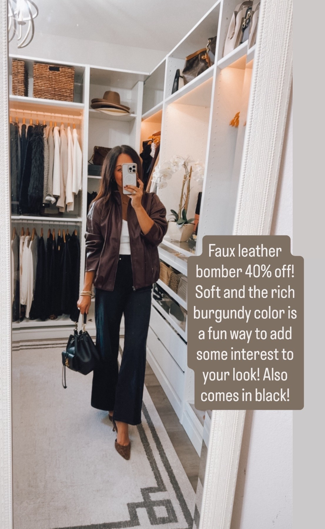 Faux leather bomber on sale! 40% off 
Has a relaxed fit I took a small 

#LTKSaleAlert #LTKFallSale