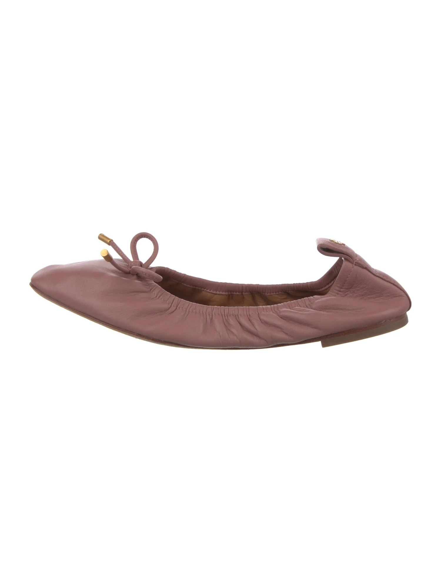 Leather Bow Accents Ballet Flats | The RealReal
