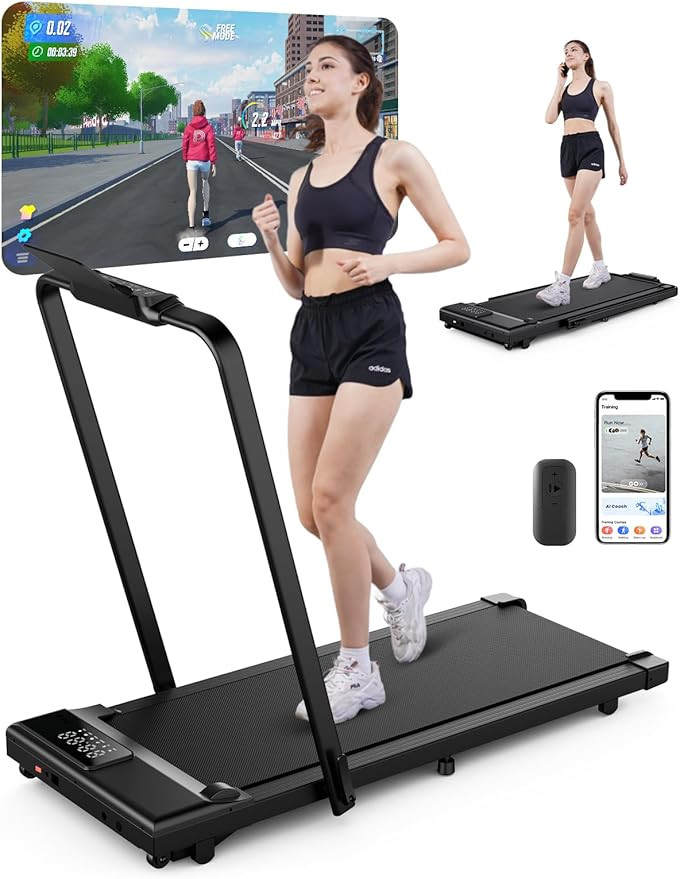 DeerRun 3 in 1 Walking Pad Treadmill, 300 Weight Capacity Foldable Treadmill, 3.0HP Low Noise Und... | Amazon (US)