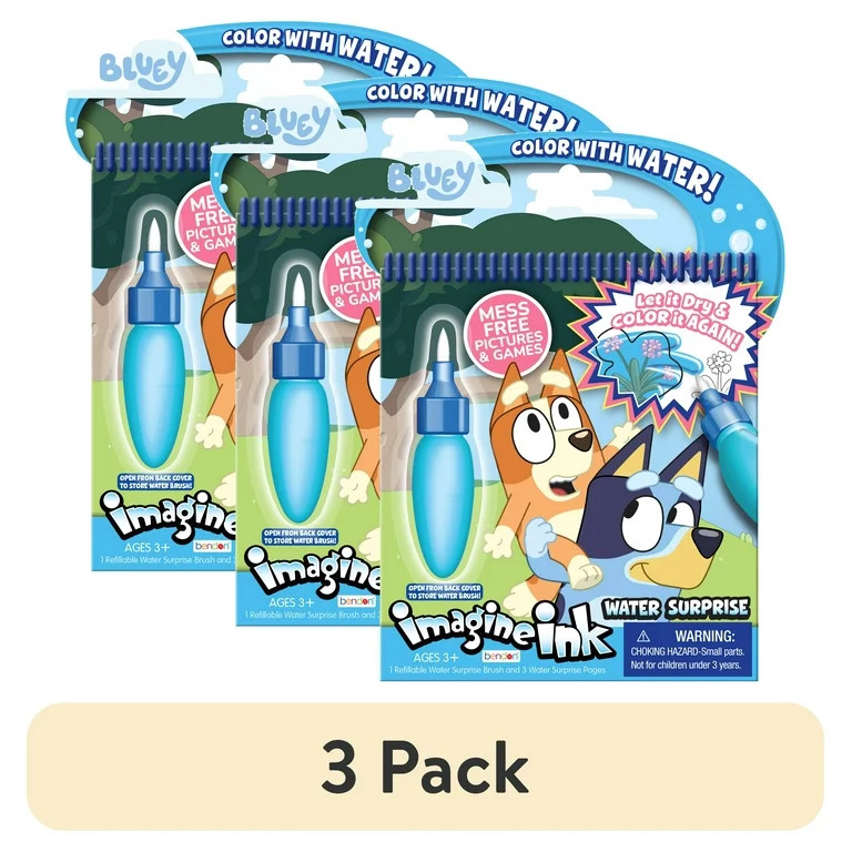 (3 pack) Bluey 3-Page Water Surprise Boards, Imagine Ink, Paperback, by Bendon - Walmart.com | Walmart (US)