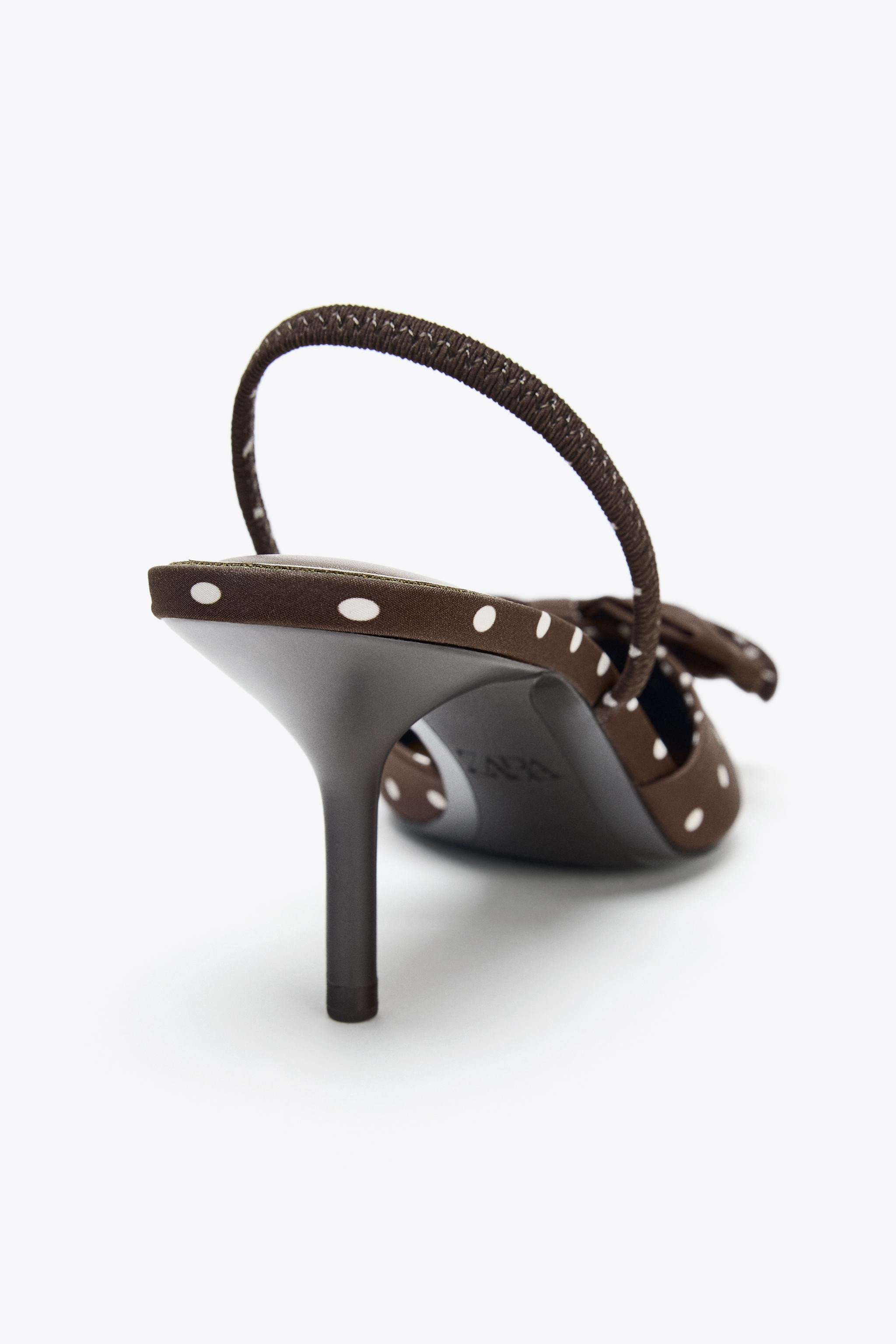 POLKA DOT PRINT HIGH-HEEL SHOES WITH BOW | Zara UK