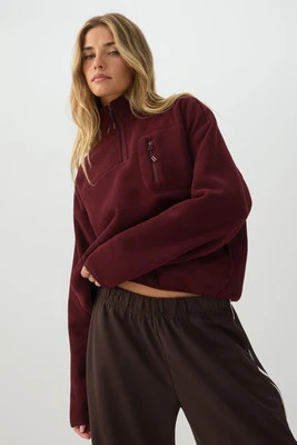 Fleece Quarter Zip Sweatshirt | Ardene Canada