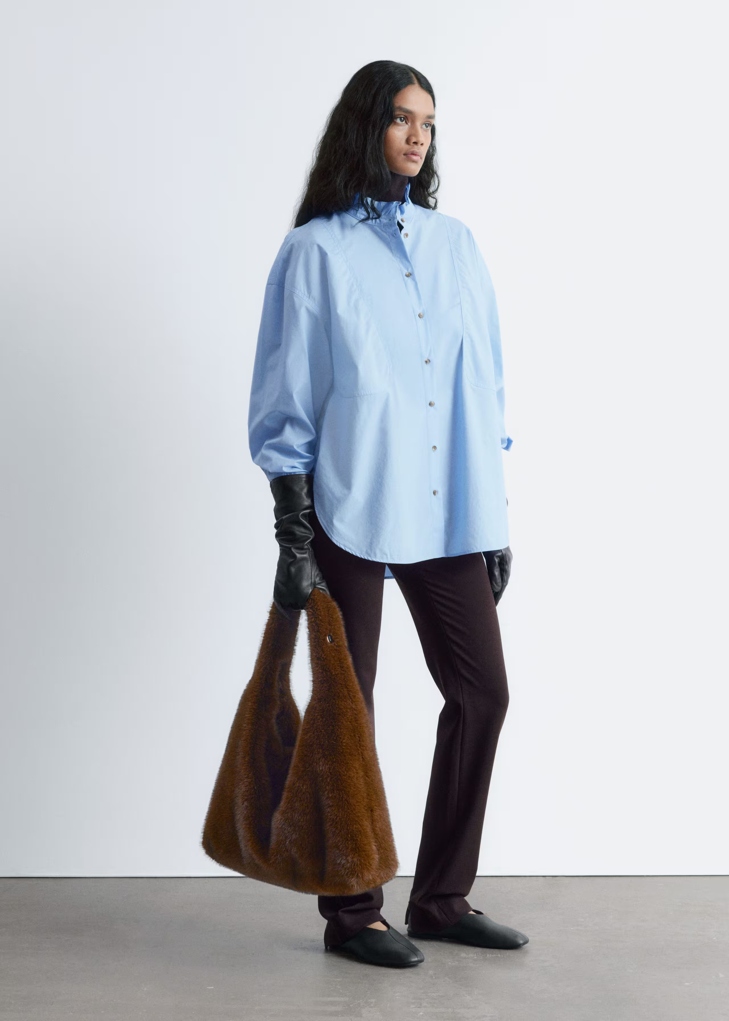 Long Stand-Collar Cotton Shirt | & Other Stories UK