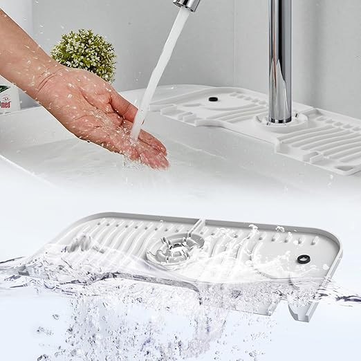 Silicone Faucet Handle Drip Catcher Tray, Kitchen Sink Splash Guard Silicone Faucet Drip Catcher ... | Amazon (US)