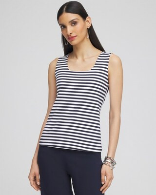 Contour Cotton™ Stripe Square Neck Tank | Chico's