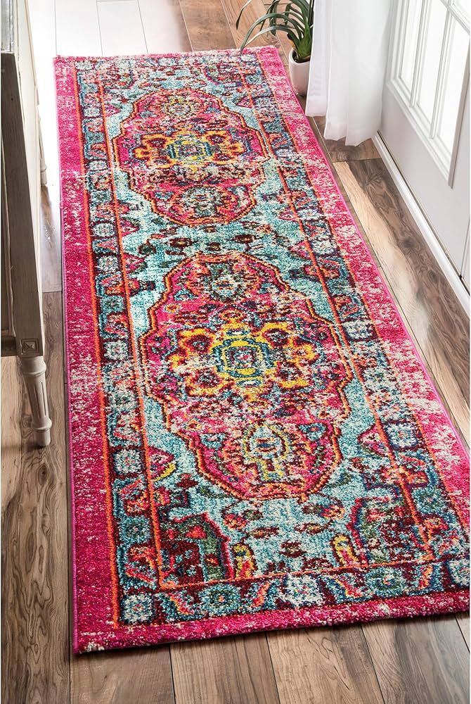 nuLOOM Corbett Vintage Bohemian Runner Rug, 2' 6" x 14', Multi | Amazon (US)