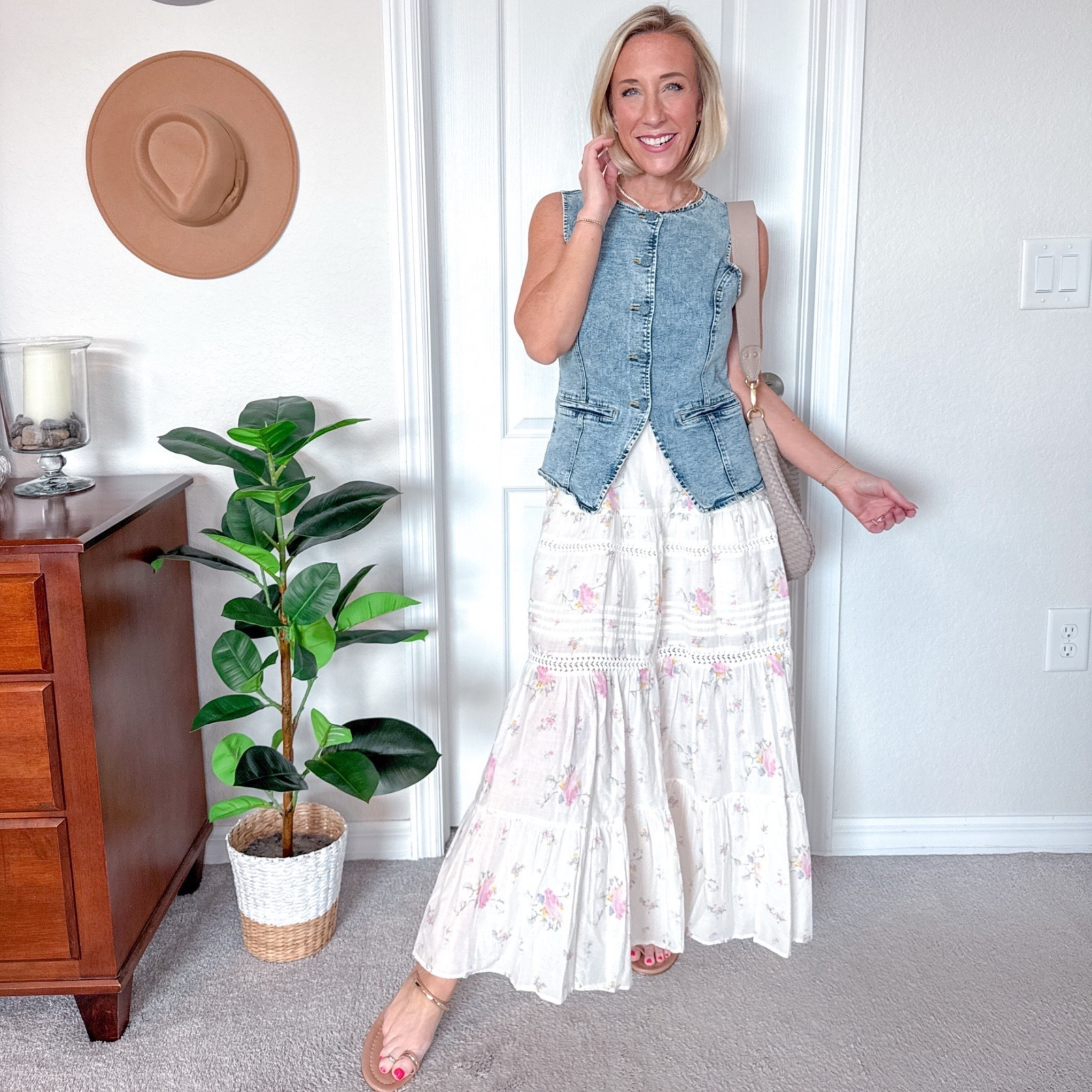 One Dress - 6 outfits: Floral Lace Maxi A-Line Dress - size XS. Vest - size small.

#LTKOver40#LTKSeasonal 

 