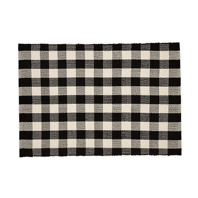 Mohawk Home® Gingham Door Mat in Black/White | Bed Bath & Beyond
