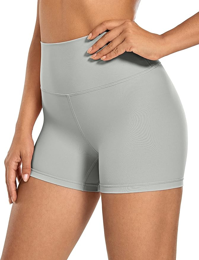 CRZ YOGA Women's Naked Feeling Biker Shorts - 4 Inches High Waist Yoga Workout Running Gym Spande... | Amazon (US)