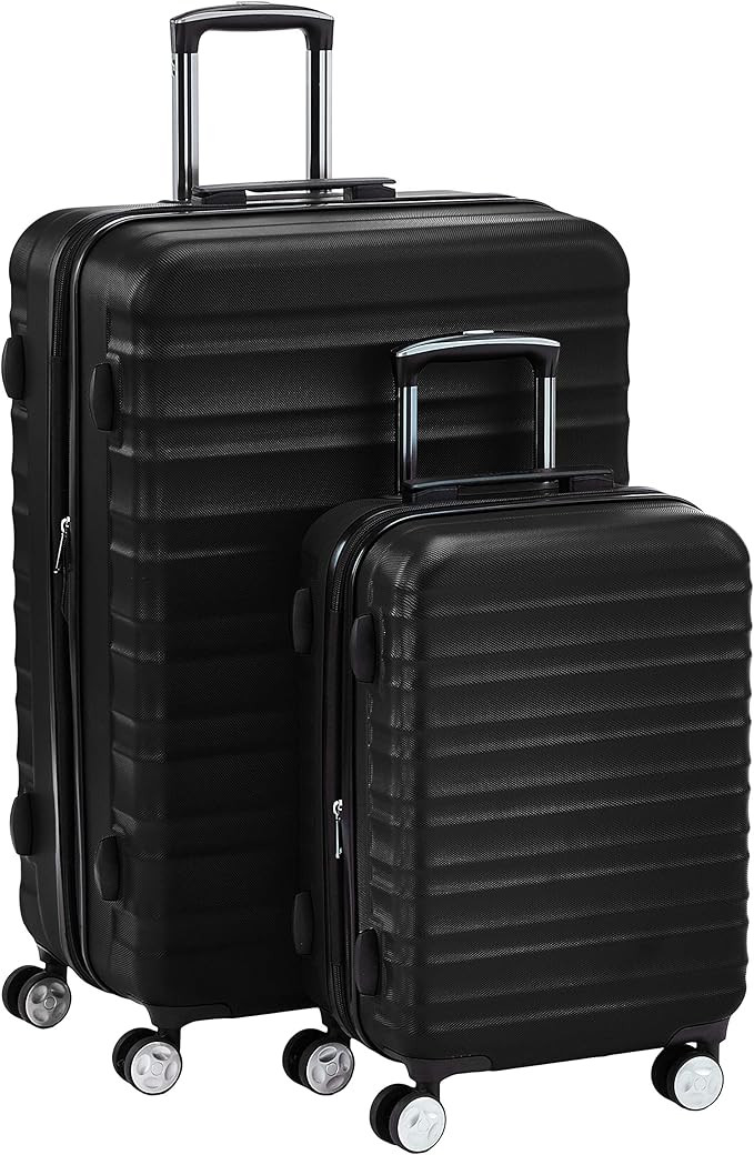 Amazon Basics Hardside Spinner Suitcase Luggage with Wheels - 20-Inch, 28-Inch, Black | Amazon (US)