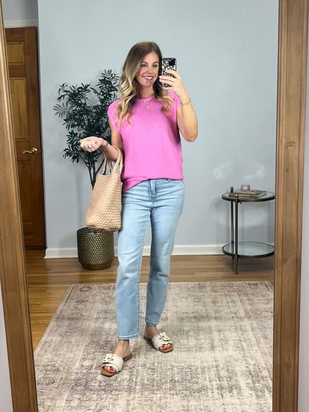 The perfect pink! I love this lightweight knit top, it talks well and is nice and light for the summer. Available in a bunch of different colors. I am wearing a size small. #FounditOnAmazon #founditonAmazonFashion #AmazonFashion.

#LTKFindsUnder50 #LTKSeasonal #LTKStyleTip