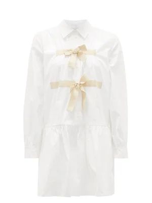 Tanya bow-trim cotton shirt dress | Matches (UK)